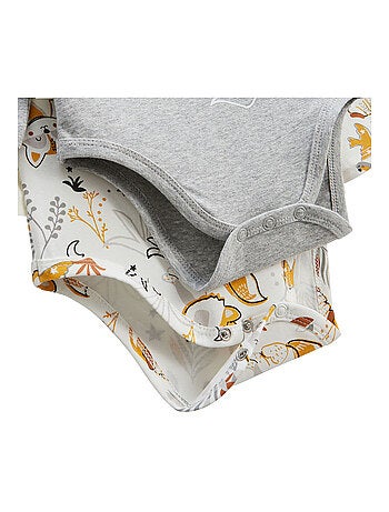 Lot de 2 bodies bébé manches longues petit loup