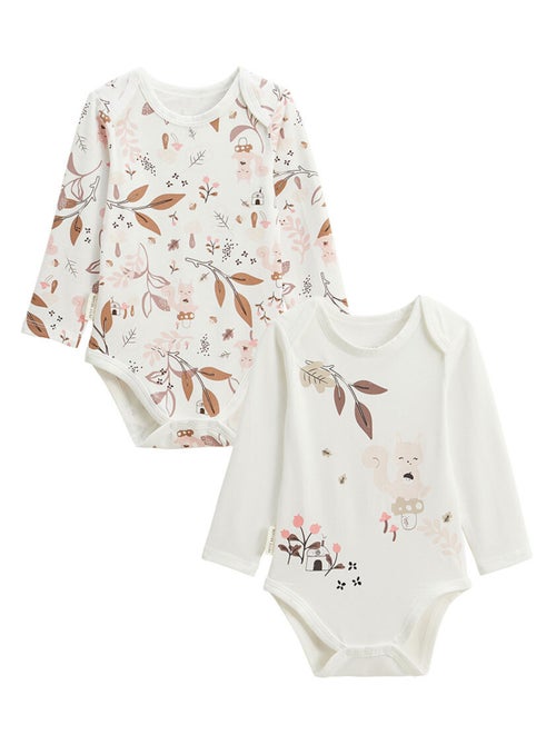 Lot de 2 bodies bébé manches longues Sora - Kiabi