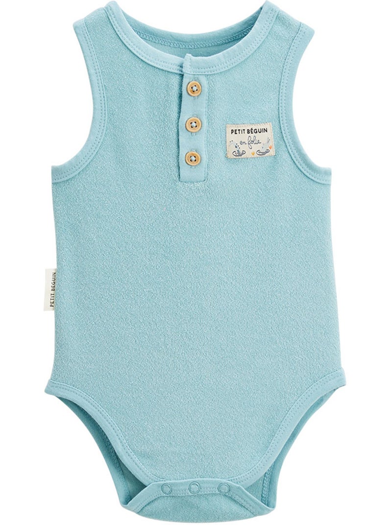 Lot de 2 bodies bébé sans manches en éponge cayo coco Bleu - Kiabi