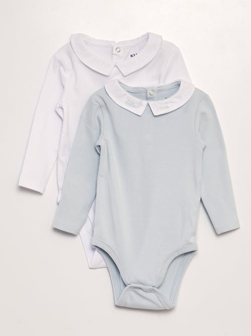 Lot de 2 bodies en coton stretch - Kiabi