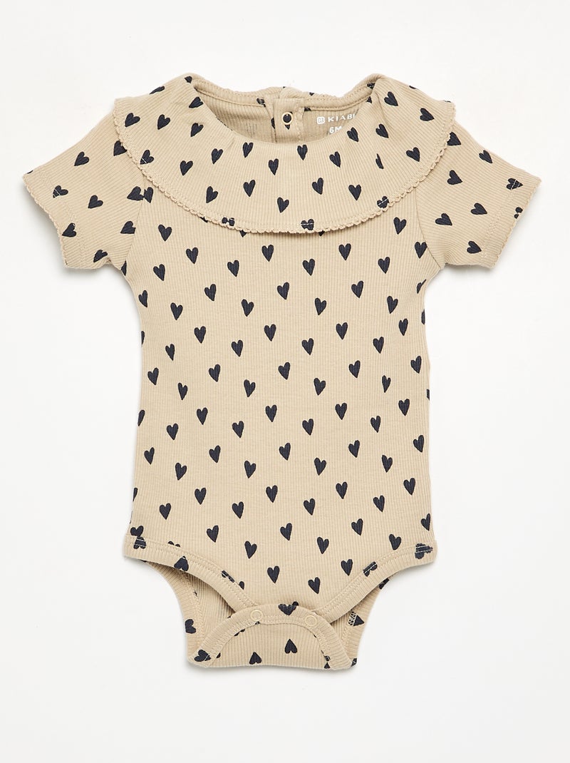 Lot de 2 bodies fines côtes Beige - Kiabi