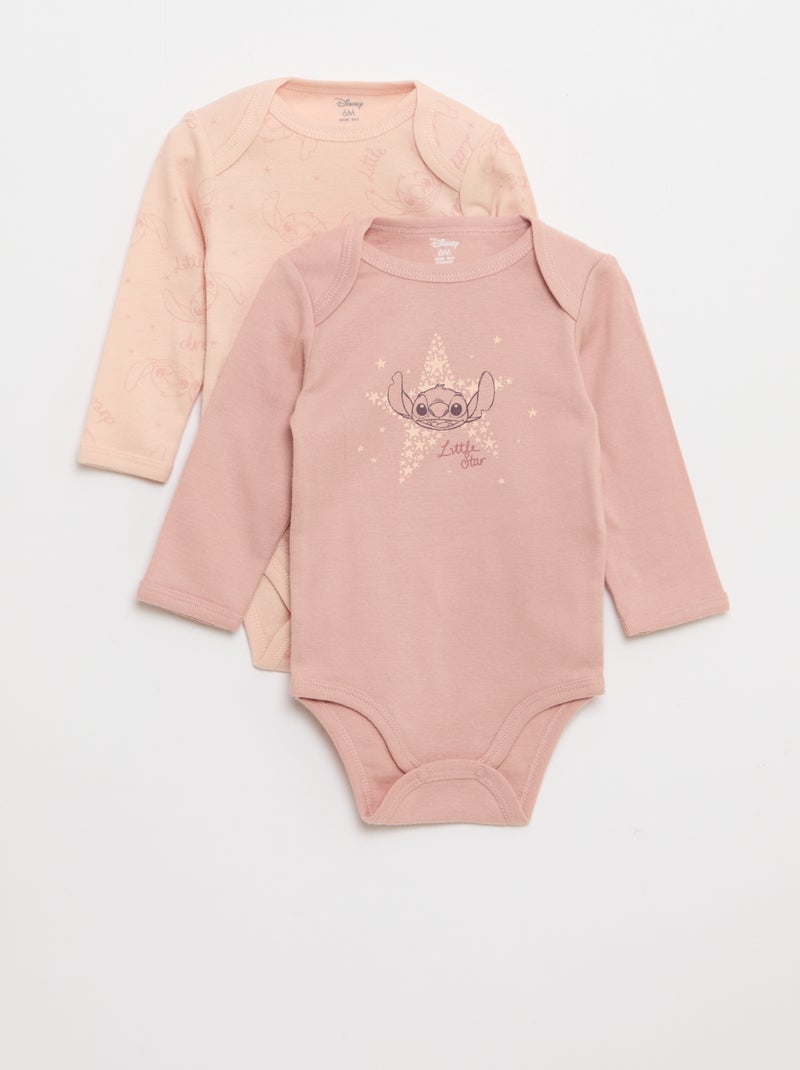 Lot de 2 bodies 'Stitch' 'Disney' Rose - Kiabi