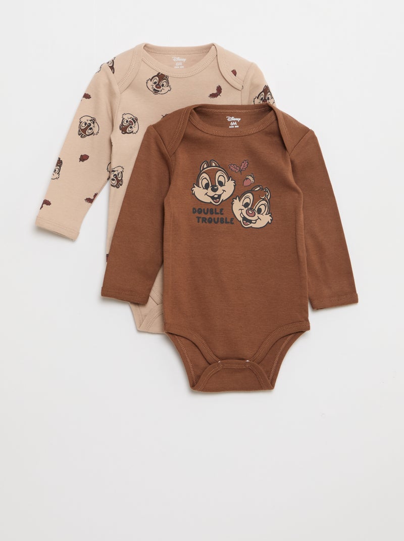 Lot de 2 bodies 'Tic et tac' 'Disney' Beige - Kiabi