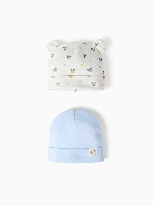 Lot de 2 bonnets en coton avec motif mickey - Kiabi