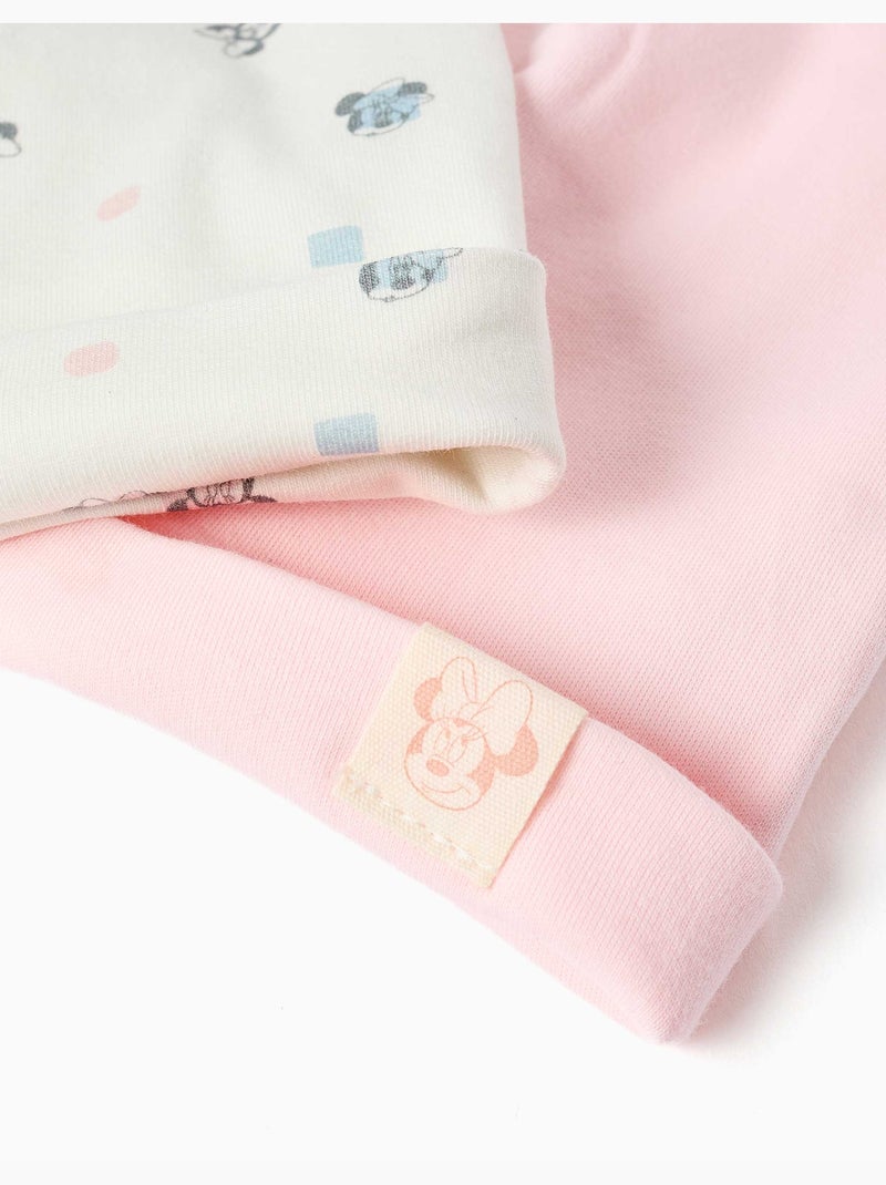 Lot de 2 bonnets en coton avec motif Minnie Rose - Kiabi
