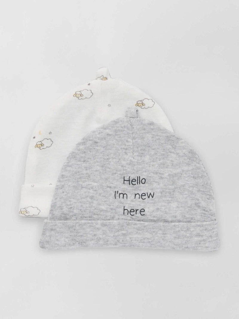 Lot de 2 bonnets GRIS - Kiabi