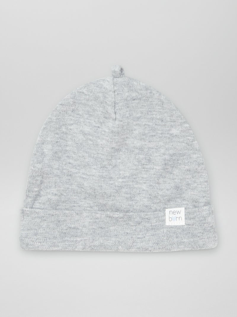 Lot de 2 bonnets nouveau-né Gris/blanc - Kiabi