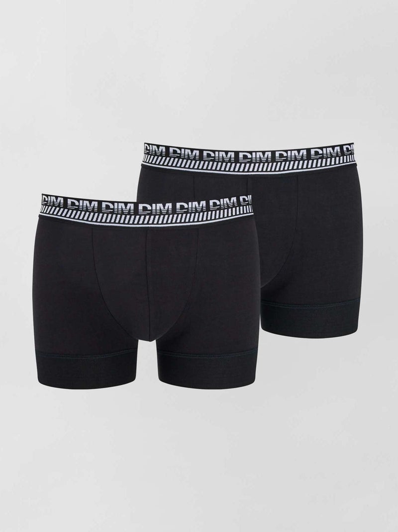 Lot de 2 boxers bandes 3D Flex stay and fit 'DIM' noir - Kiabi