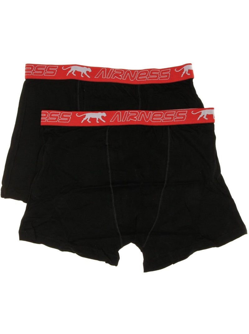 LOT DE 2 BOXERS BLACK Airness Noir - Kiabi