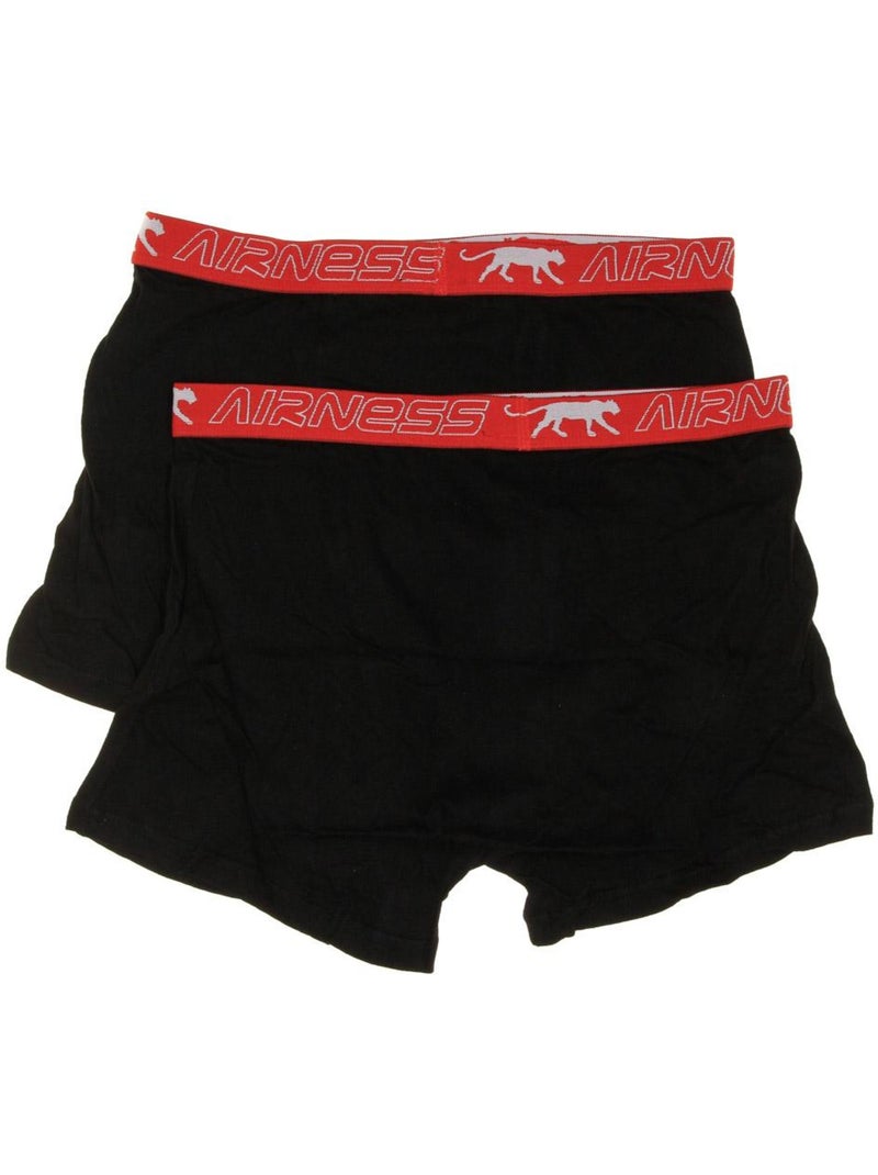 LOT DE 2 BOXERS BLACK Airness Noir - Kiabi