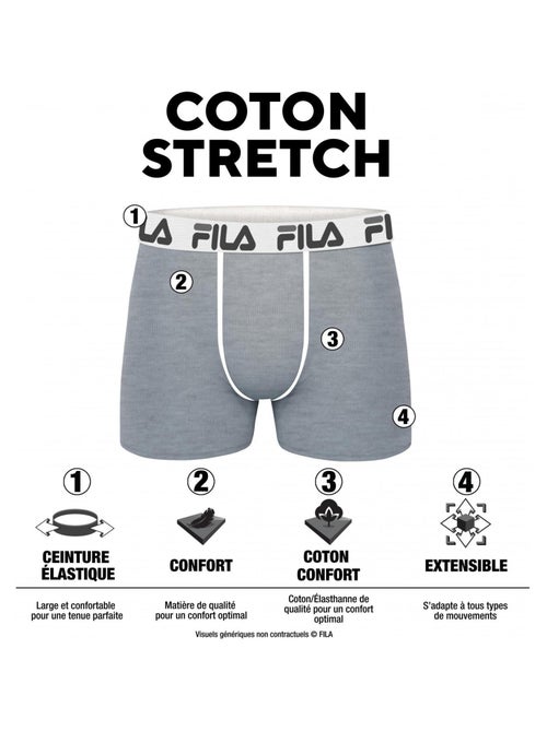 Lot de 2 boxers coton homme uni fila - Kiabi Lot de 2 boxers coton homme uni fila - Kiabi