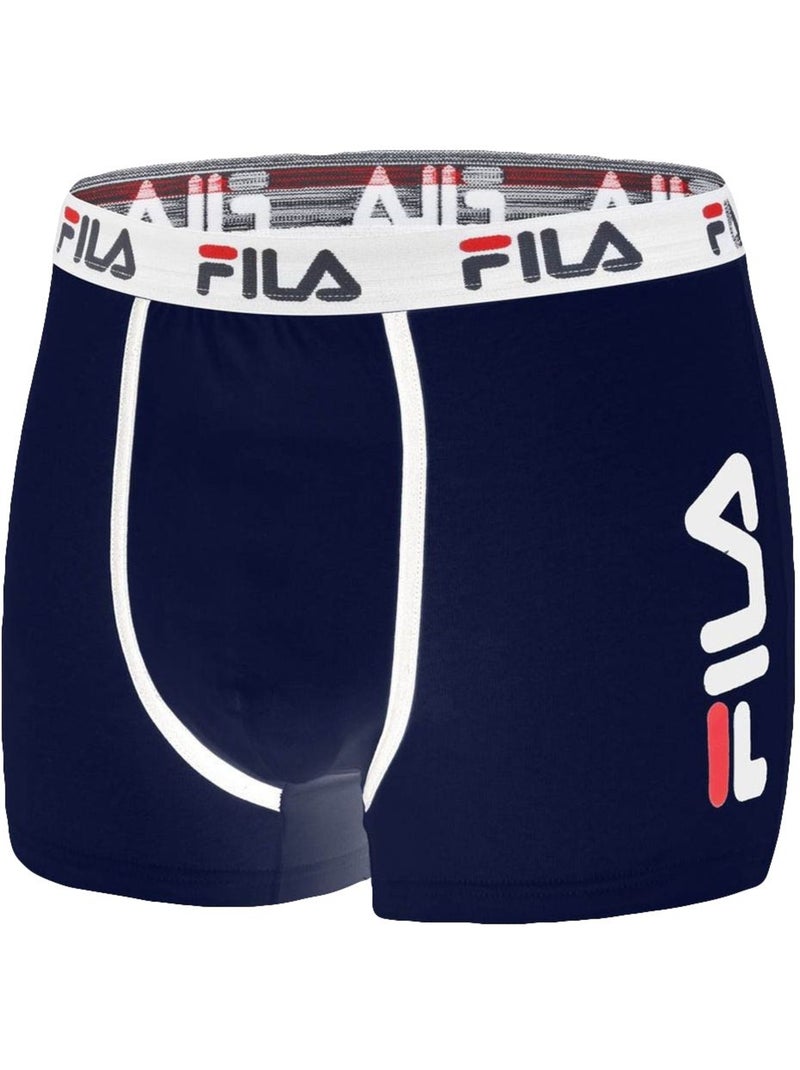 Lot de 2 boxers coton homme  uni fila Bleu - Kiabi