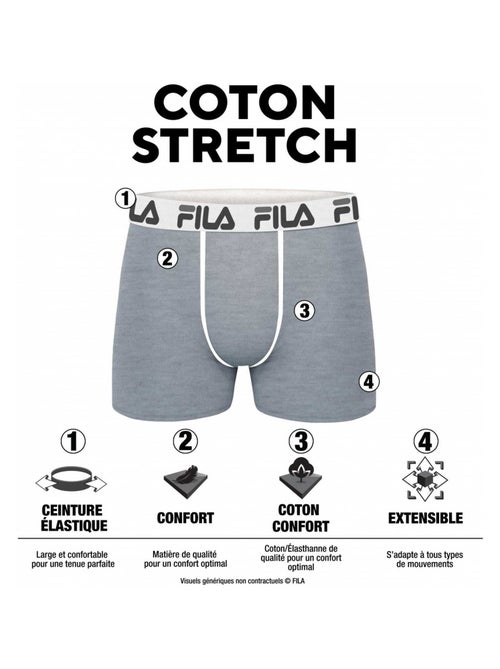 Lot de 2 boxers coton homme uni fila - Kiabi Lot de 2 boxers coton homme uni fila - Kiabi