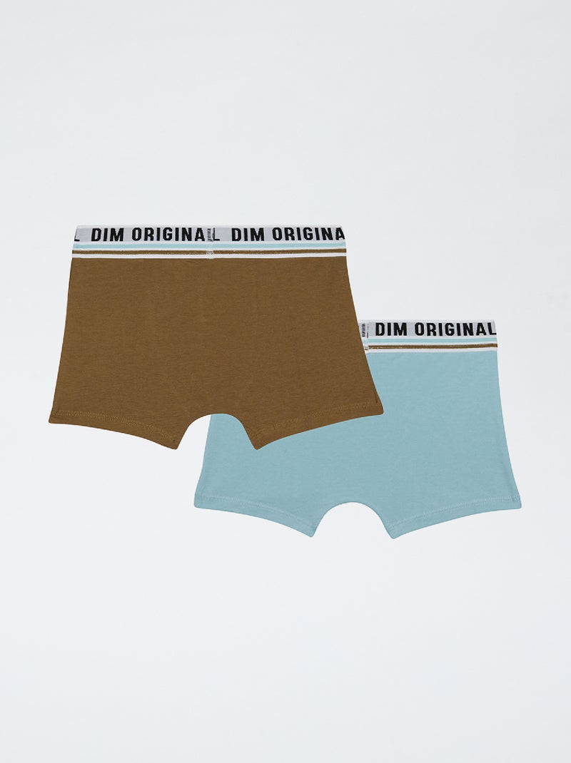 Lot de 2 boxers 'Dim' unis Bleu - Kiabi