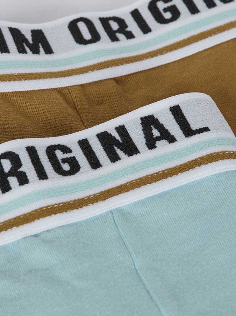 Lot de 2 boxers 'Dim' unis Bleu - Kiabi