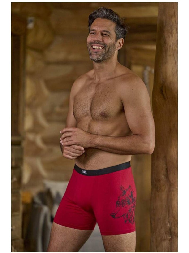 Lot de 2 boxers fantaisie   - atlas for men Gris Bordeaux Gris - Kiabi