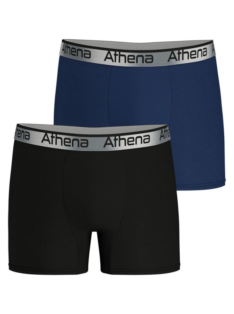 Lot de 2 boxers homme 720 stretch adjust athena Noir Bleu - Kiabi