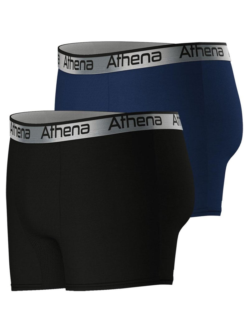 Lot de 2 boxers homme 720 stretch adjust athena Noir Bleu - Kiabi