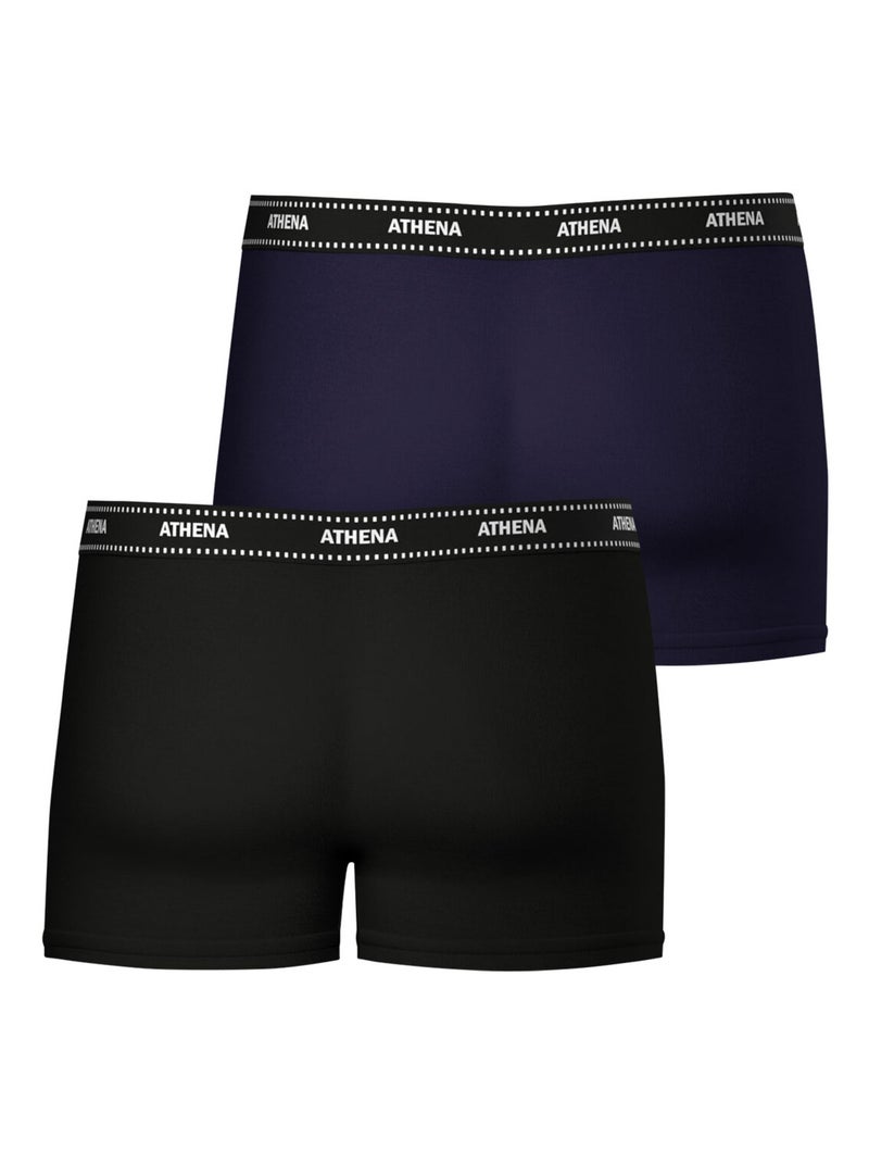 Lot de 2 boxers homme duo essentiel athena Noir Bleu - Kiabi