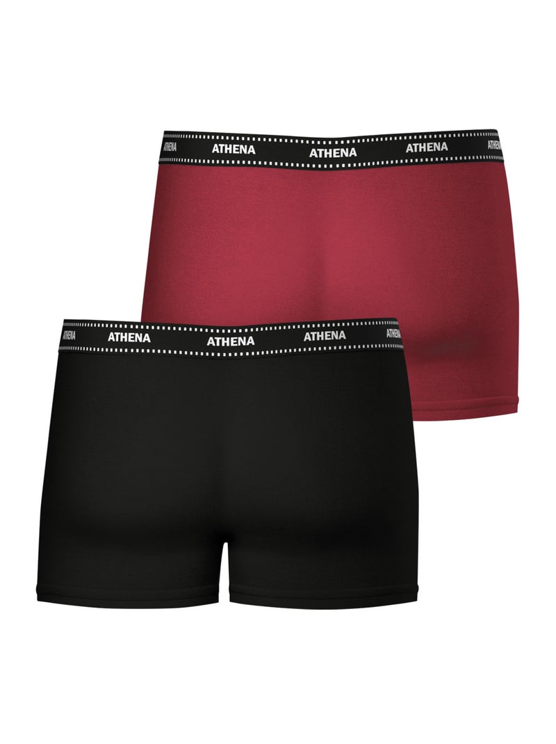 Lot de 2 boxers homme duo essentiel athena Rouge - Kiabi