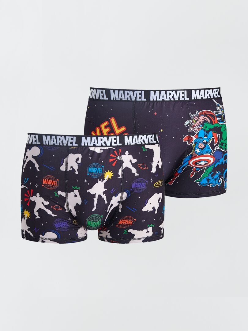 Lot de 2 boxers imprimés 'Marvel' Noir - Kiabi