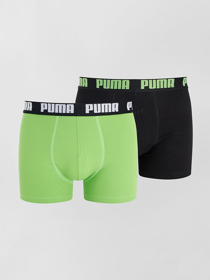 Lot de 2 boxers 'Puma' vert/noir - Kiabi