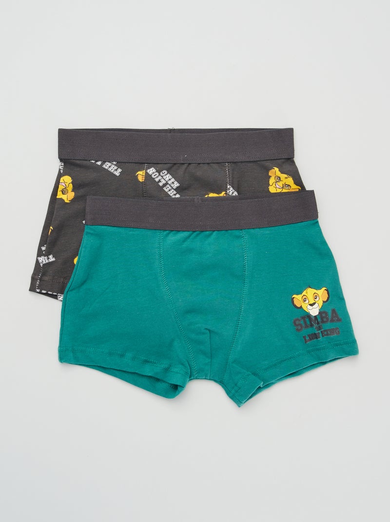 Lot de 2 boxers 'Simba' Vert - Kiabi