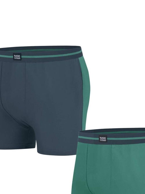 Lot de 2 Boxers Sport en Coton Stretch - ATLAS FOR MEN - Kiabi Lot de 2 Boxers Sport en Coton Stretch - ATLAS FOR MEN - Kiabi