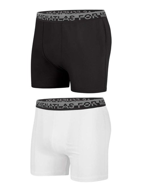 Lot de 2 Boxers Stretch Unis   - ATLAS FOR MEN - Kiabi