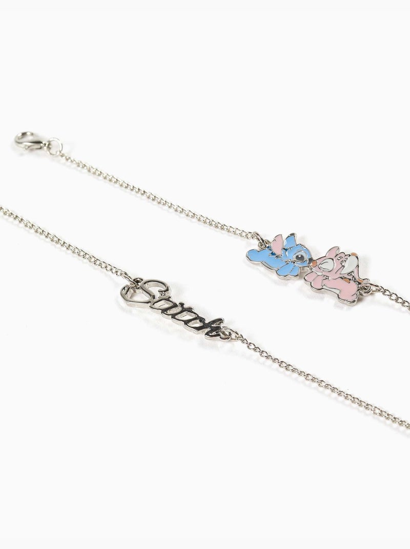 Lot de 2 bracelets avec pendentifs stitch et angel Gris - Kiabi