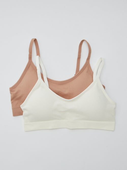 Lot de 2 brassières côtelés - Kiabi