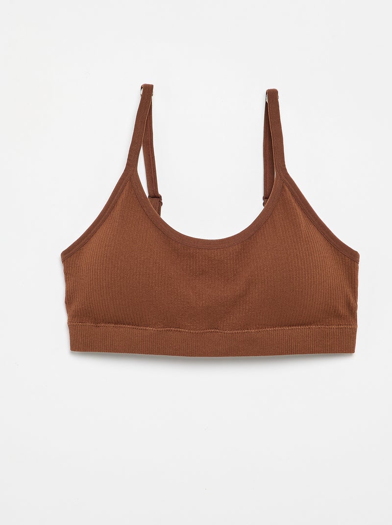Lot de 2 brassières côtelés Marron - Kiabi