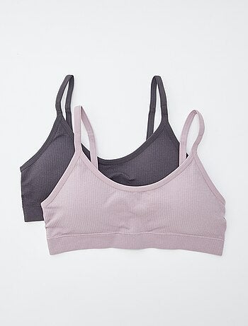 Lot de 2 brassières côtelés