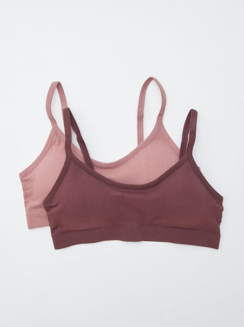 Lot de 2 brassières côtelés - Kiabi