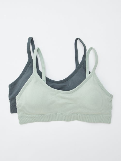 Lot de 2 brassières côtelés - Kiabi