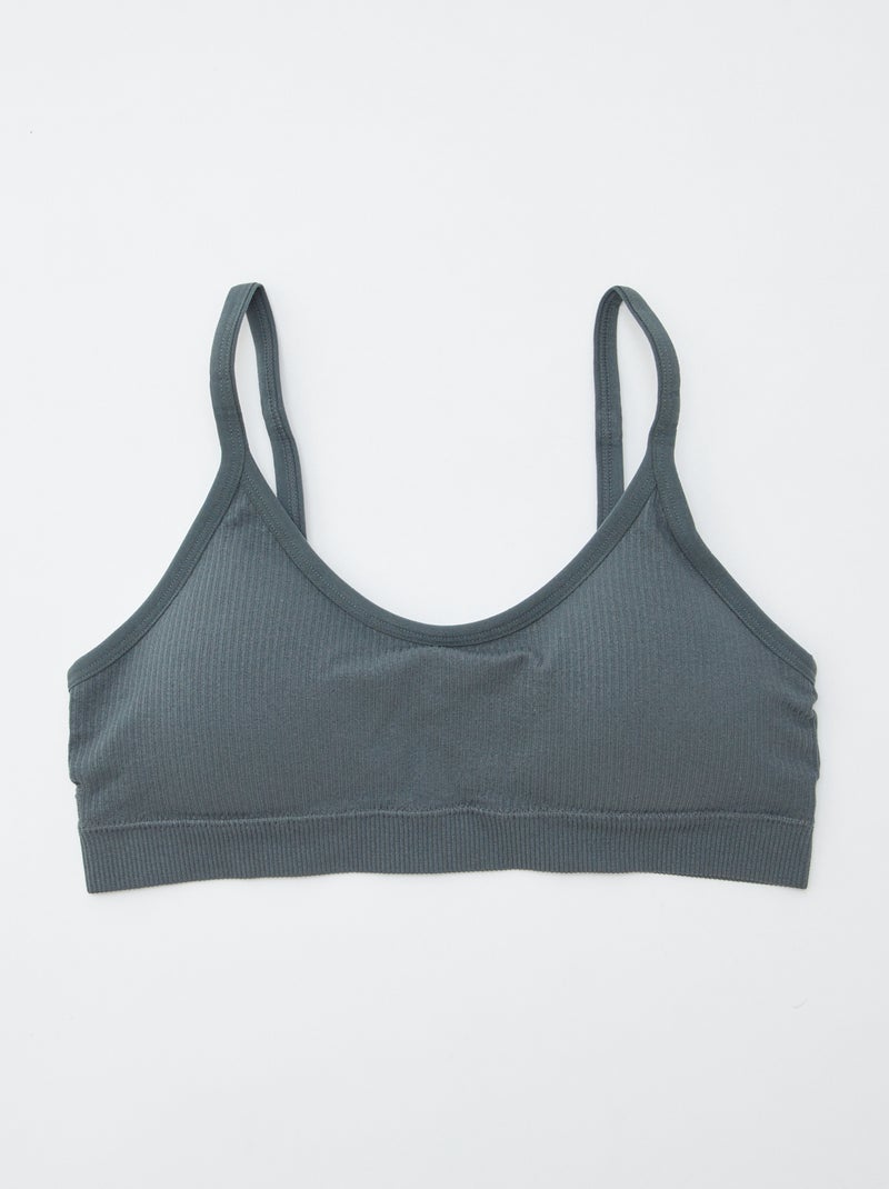 Lot de 2 brassières côtelés Vert - Kiabi