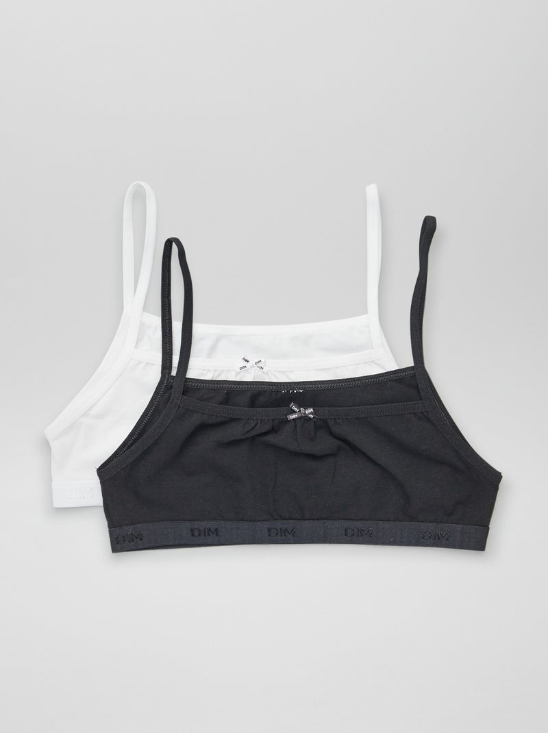 Lot de 2 brassières 'DIM' Noir/blanc - Kiabi