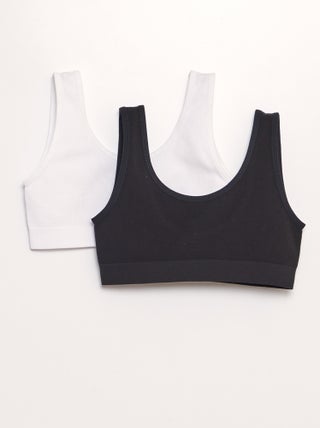 Lot de 2 brassières en maille côtelée