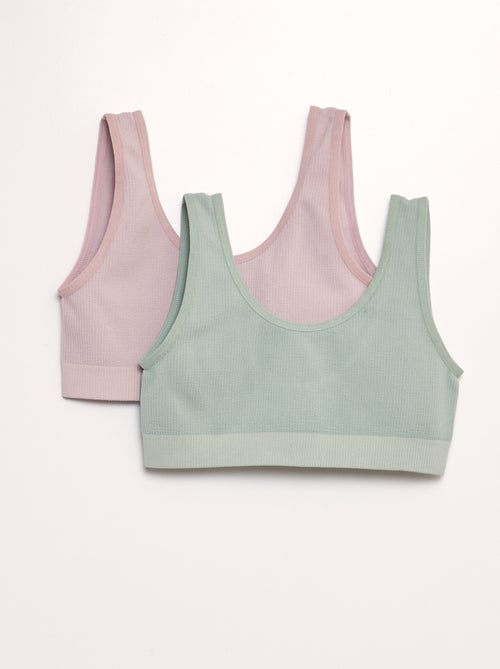 Lot de 2 brassières en maille côtelée - Kiabi