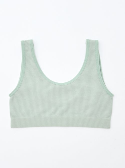 Lot de 2 brassières en maille côtelée unie - Kiabi