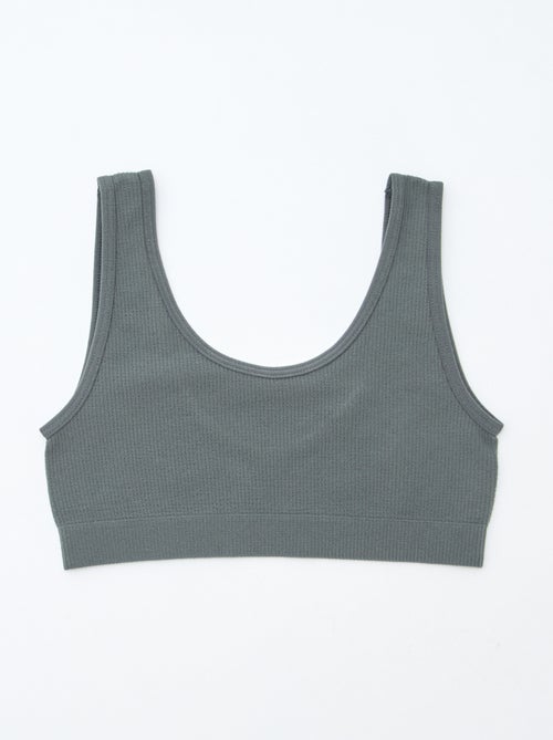 Lot de 2 brassières en maille côtelée unie - Kiabi