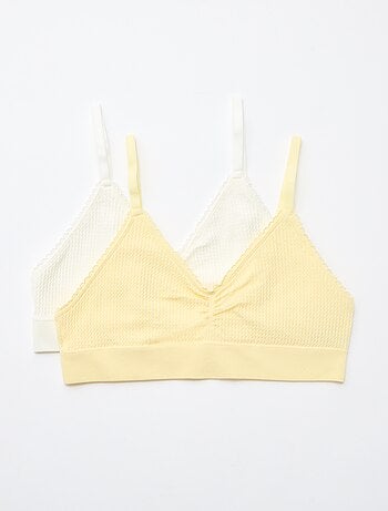 Lot de 2 brassières en maille reliefée