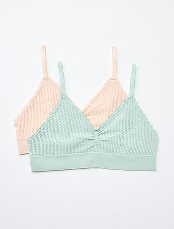 Lot de 2 brassières en maille reliefée