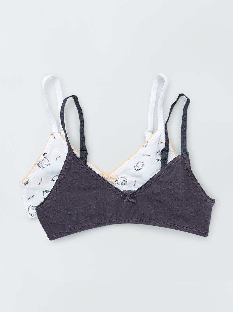 Lot de 2 brassières Gris/blanc - Kiabi