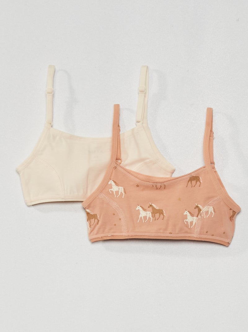 Lot de 2 brassières maille stretch Rose - Kiabi