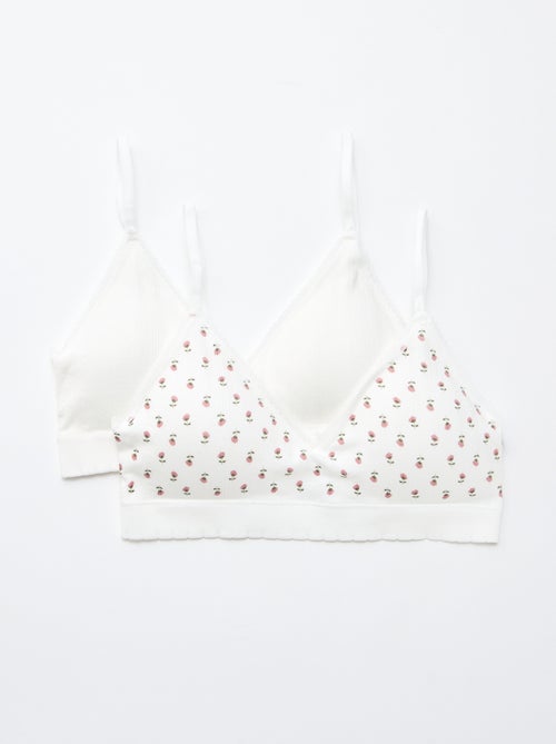 Lot de 2 brassières triangle en rib - Kiabi