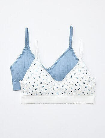 Lot de 2 brassières triangle en rib