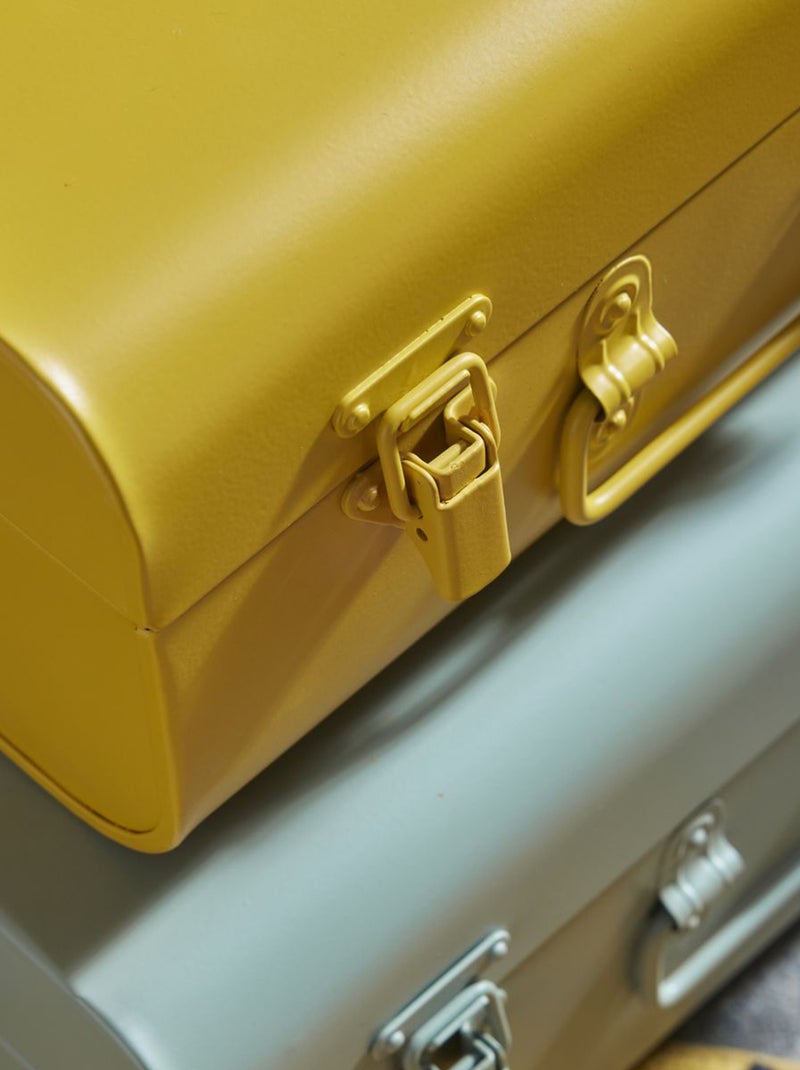 Lot de 2 caisses en métal Jaune - Kiabi