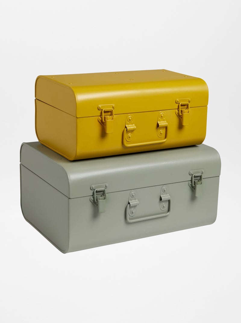 Lot de 2 caisses en métal Jaune - Kiabi