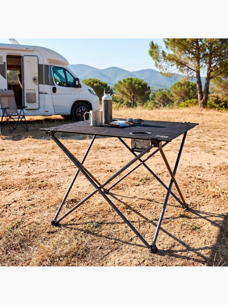 Lot de 2 chaises de camping rayées 48x47x82 cm et table pliante 61x50x51 cm Bleu Blanc - Kiabi